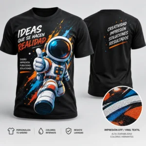Playera Negra - DTF - Vinil Textil - Personalizada