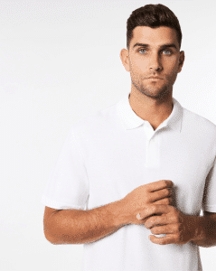 Playera tipo polo blanca, corte para jombre / caballero