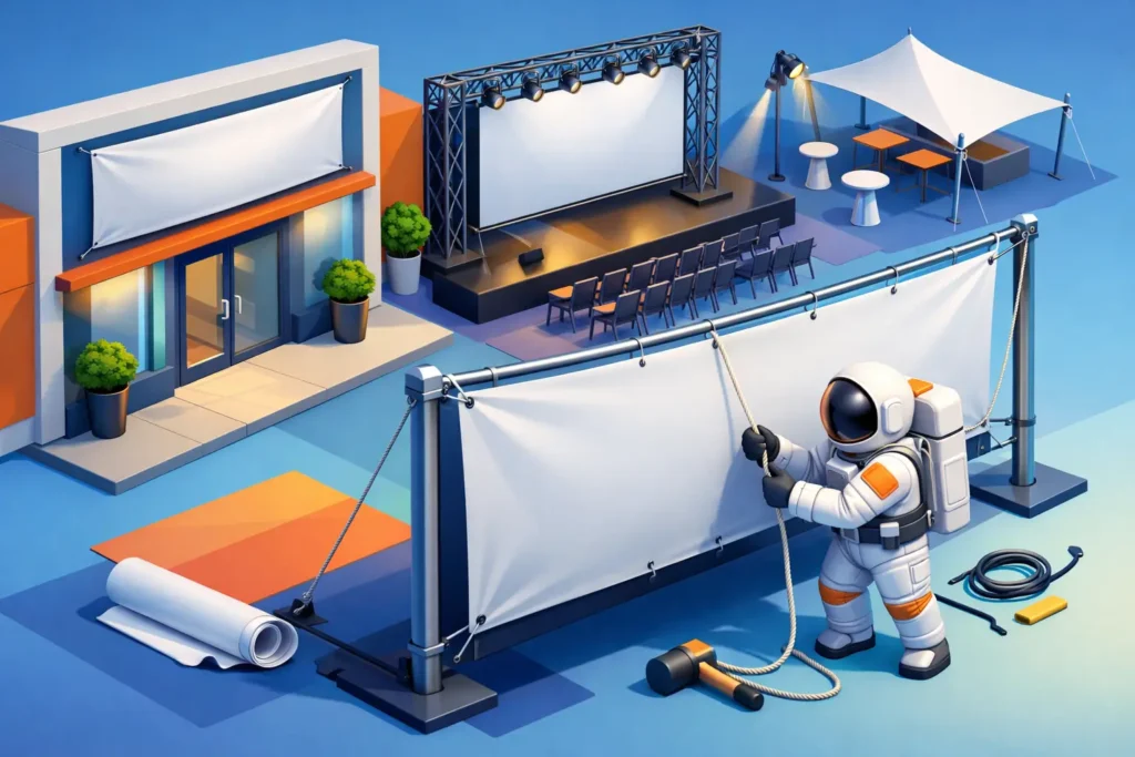 Guía para lonas tensadas en negocios y eventos