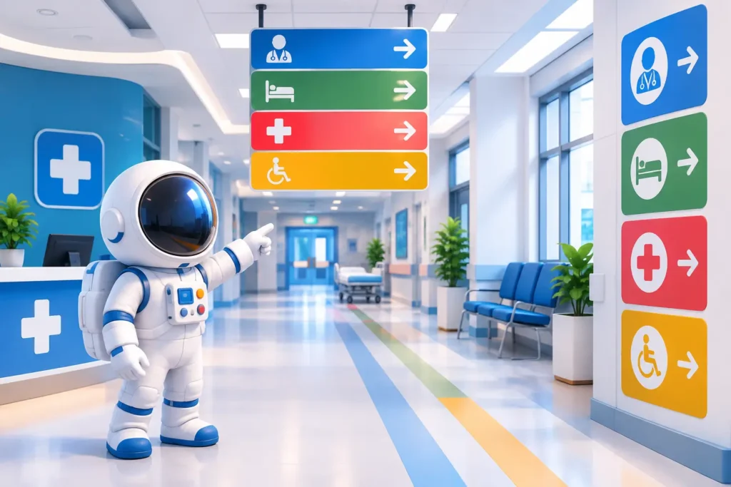 Ejemplos de señalética hospitalaria eficaz
