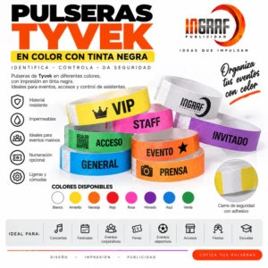 Pulseras de papel personalizadas para eventos