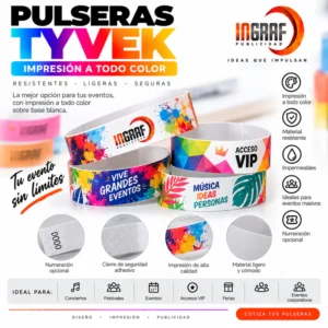 Pulsera PAPEL TYVEK - Impresión a Color